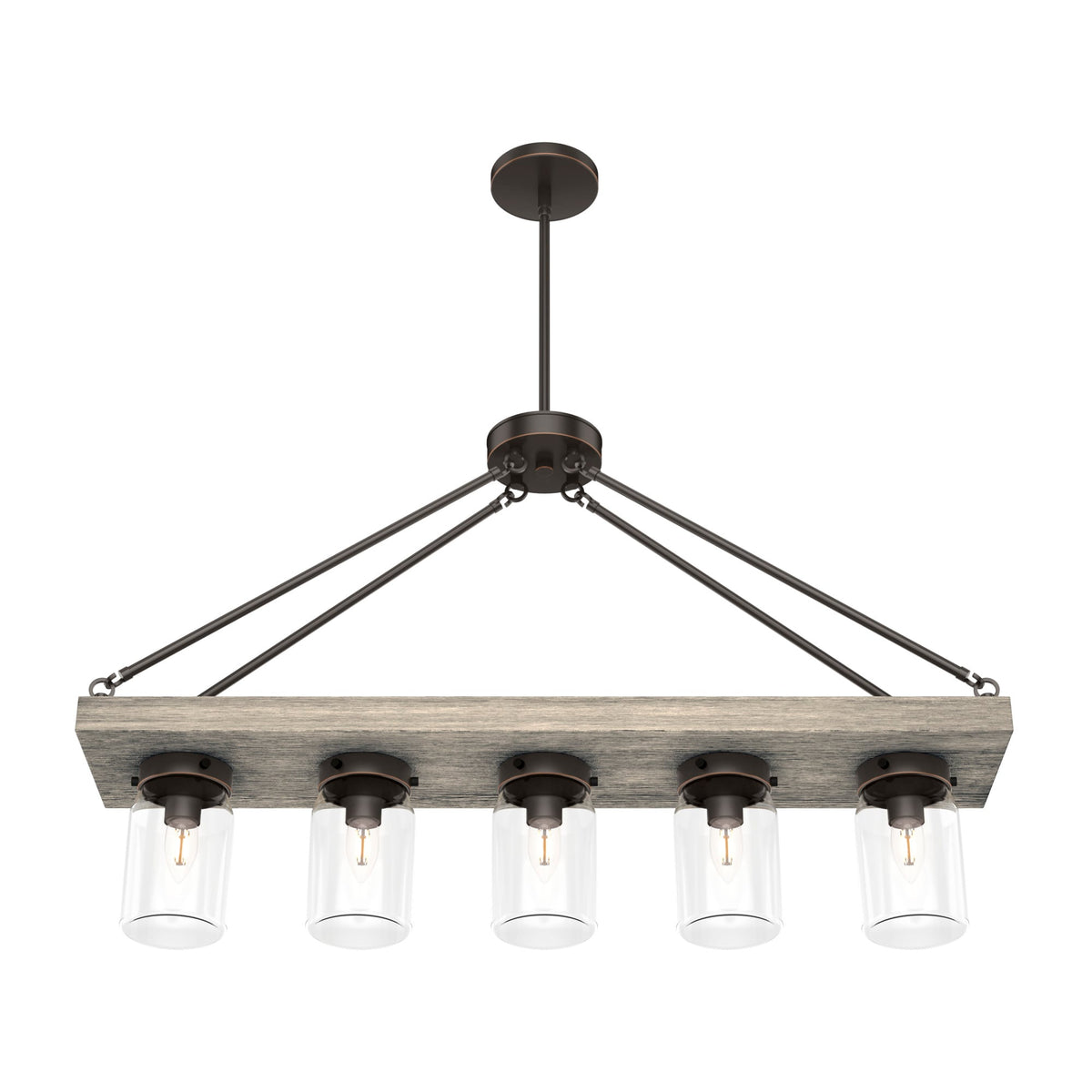 Hunter Devon Park 5-Light Matte Bronze Farmhouse Led Chandelier