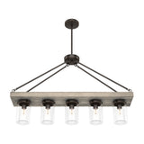 Hunter Devon Park 5-Light Matte Bronze Farmhouse Led Chandelier