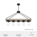 Hunter Devon Park 5-Light Matte Bronze Farmhouse Led Chandelier