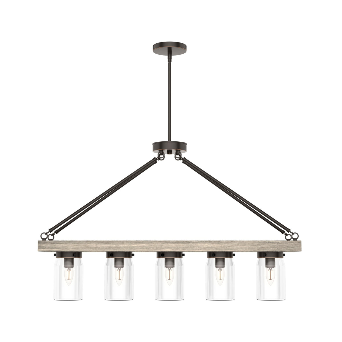 Hunter Devon Park 5-Light Matte Bronze Farmhouse Led Chandelier