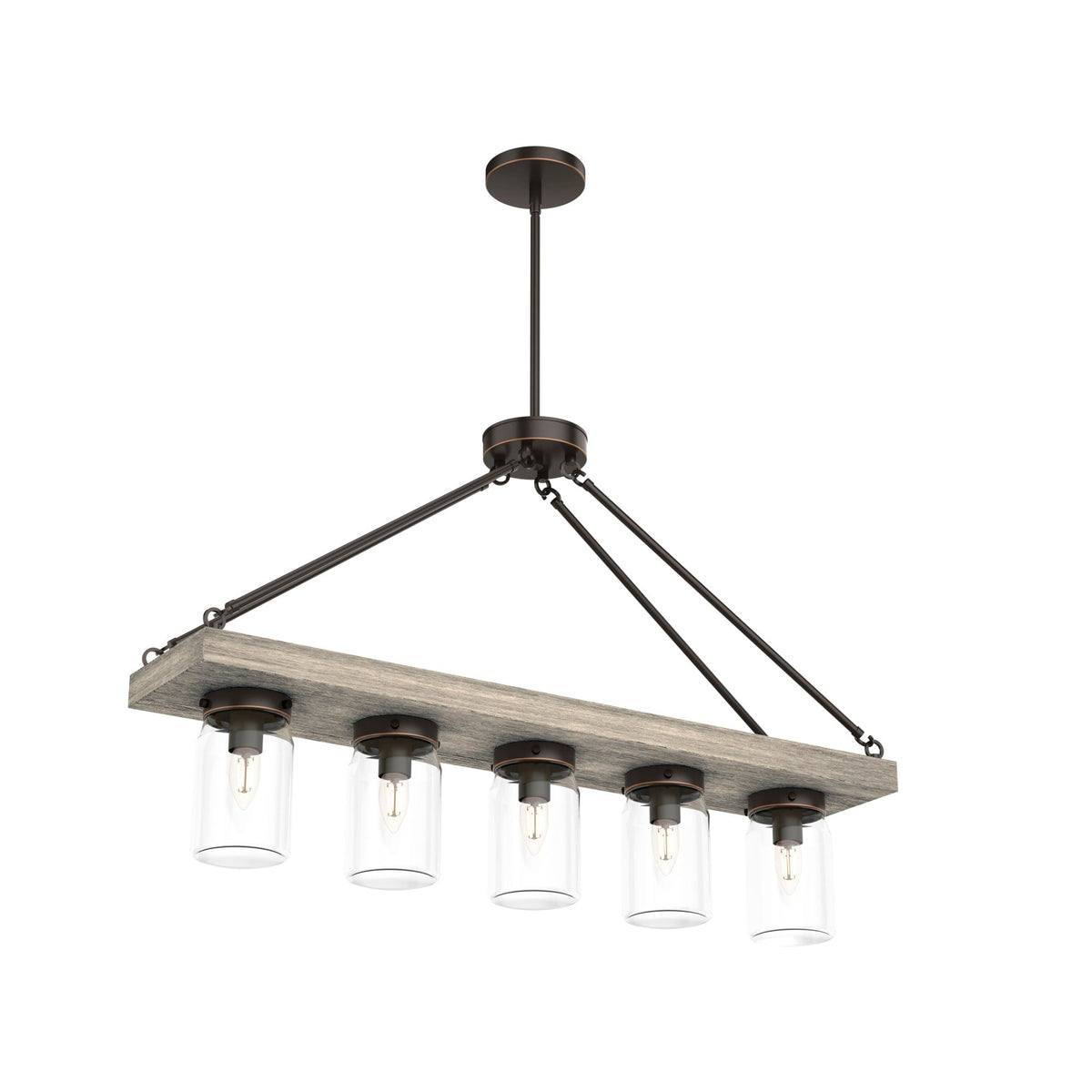 Hunter Devon Park 5-Light Matte Bronze Farmhouse Led Chandelier