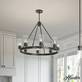 Hunter Hartland 8-Light Matte Bronze Farmhouse Led Chandelier