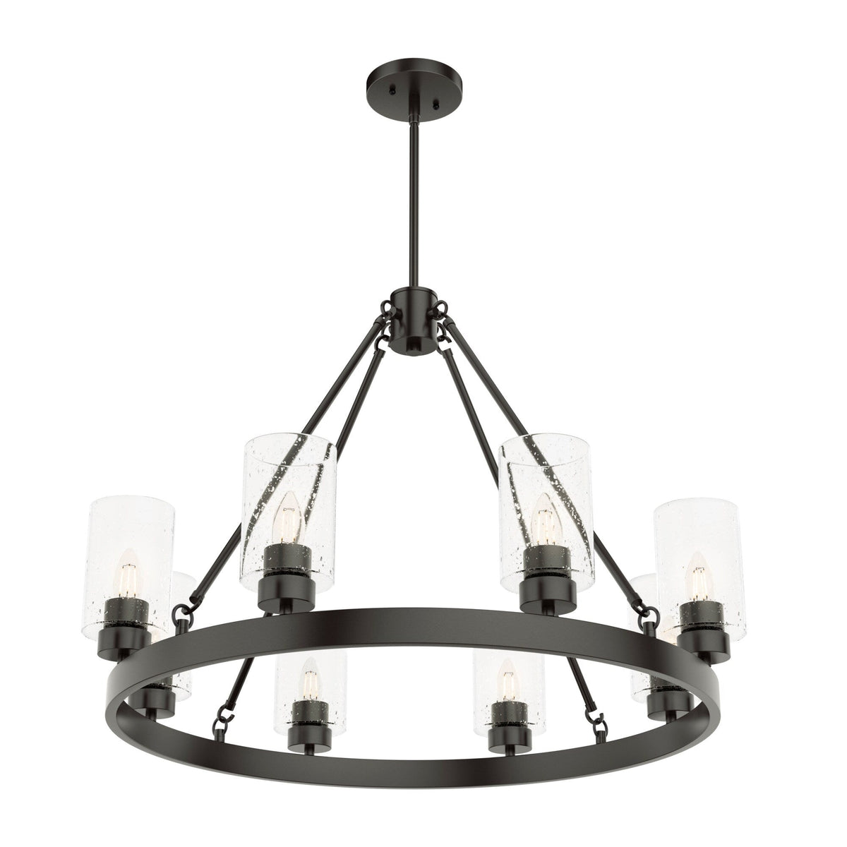 Hunter Hartland 8-Light Matte Bronze Farmhouse Led Chandelier