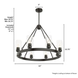 Hunter Hartland 8-Light Matte Bronze Farmhouse Led Chandelier