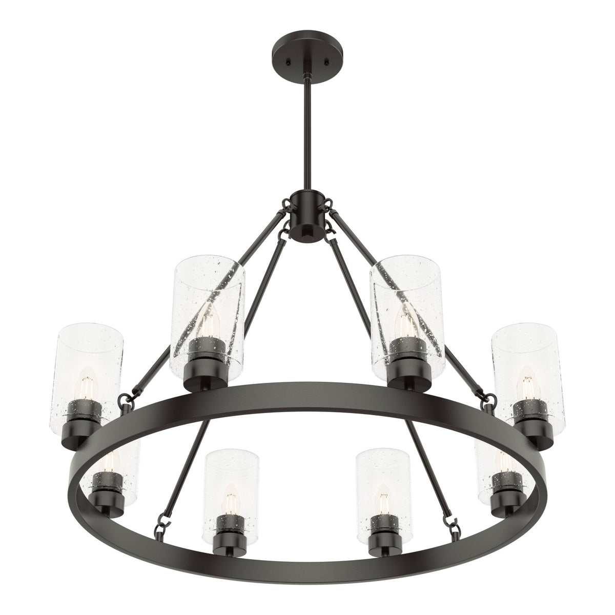 Hunter Hartland 8-Light Matte Bronze Farmhouse Led Chandelier
