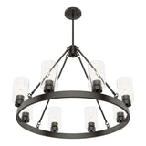 Hunter Hartland 8-Light Matte Bronze Farmhouse Led Chandelier