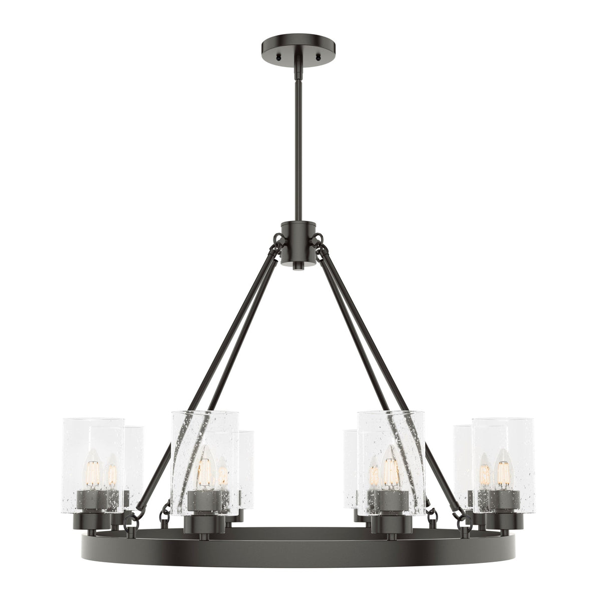 Hunter Hartland 8-Light Matte Bronze Farmhouse Led Chandelier