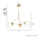 Hunter Hepburn 4-Light Matte Glam Led Chandelier