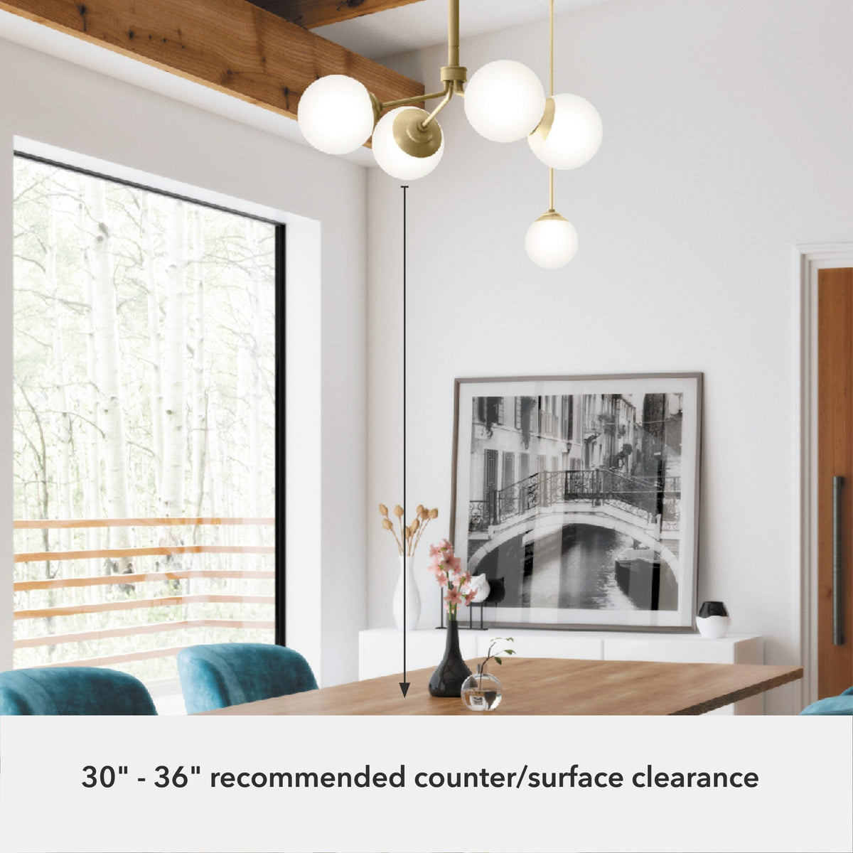 Hunter Hepburn 4-Light Matte Glam Led Chandelier