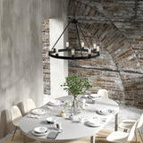 Hunter Saddlewood 9-Light Matte Black Transitional Led Chandelier