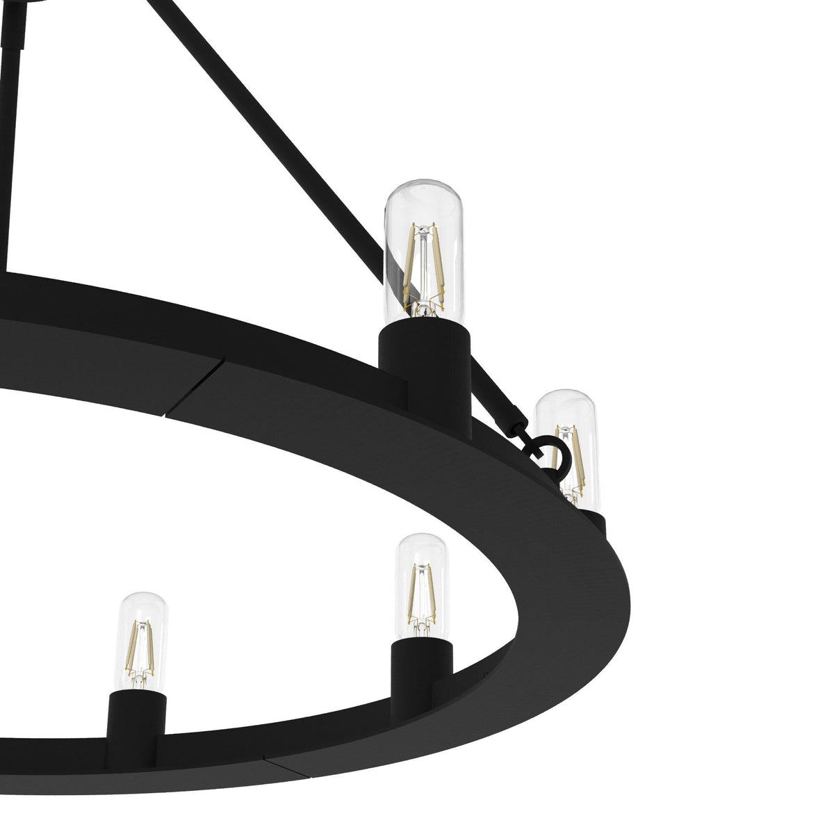 Hunter Saddlewood 9-Light Matte Black Transitional Led Chandelier