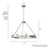 Hunter Saddlewood 9-Light Brushed Nickel Transitional Led Bare Bulb Chandelier