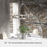 Hunter Saddlewood 9-Light Brushed Nickel Transitional Led Bare Bulb Chandelier