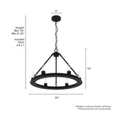 Hunter Saddlewood 6-Light Matte Black Transitional Led Chandelier