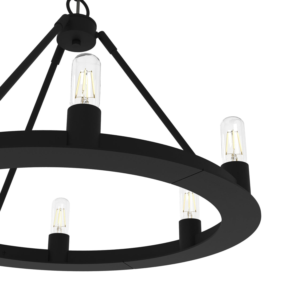 Hunter Saddlewood 6-Light Matte Black Transitional Led Chandelier