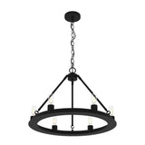 Hunter Saddlewood 6-Light Matte Black Transitional Led Chandelier