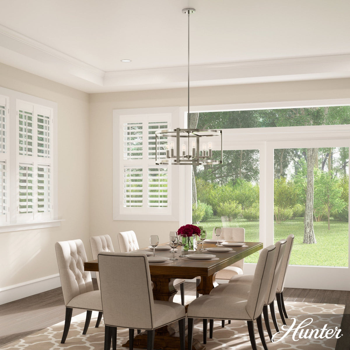 Hunter Astwood 6-Light Polished Nickel Transitional Led Chandelier