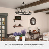 Hunter Hartland 8-Light Matte Bronze Farmhouse Led Chandelier