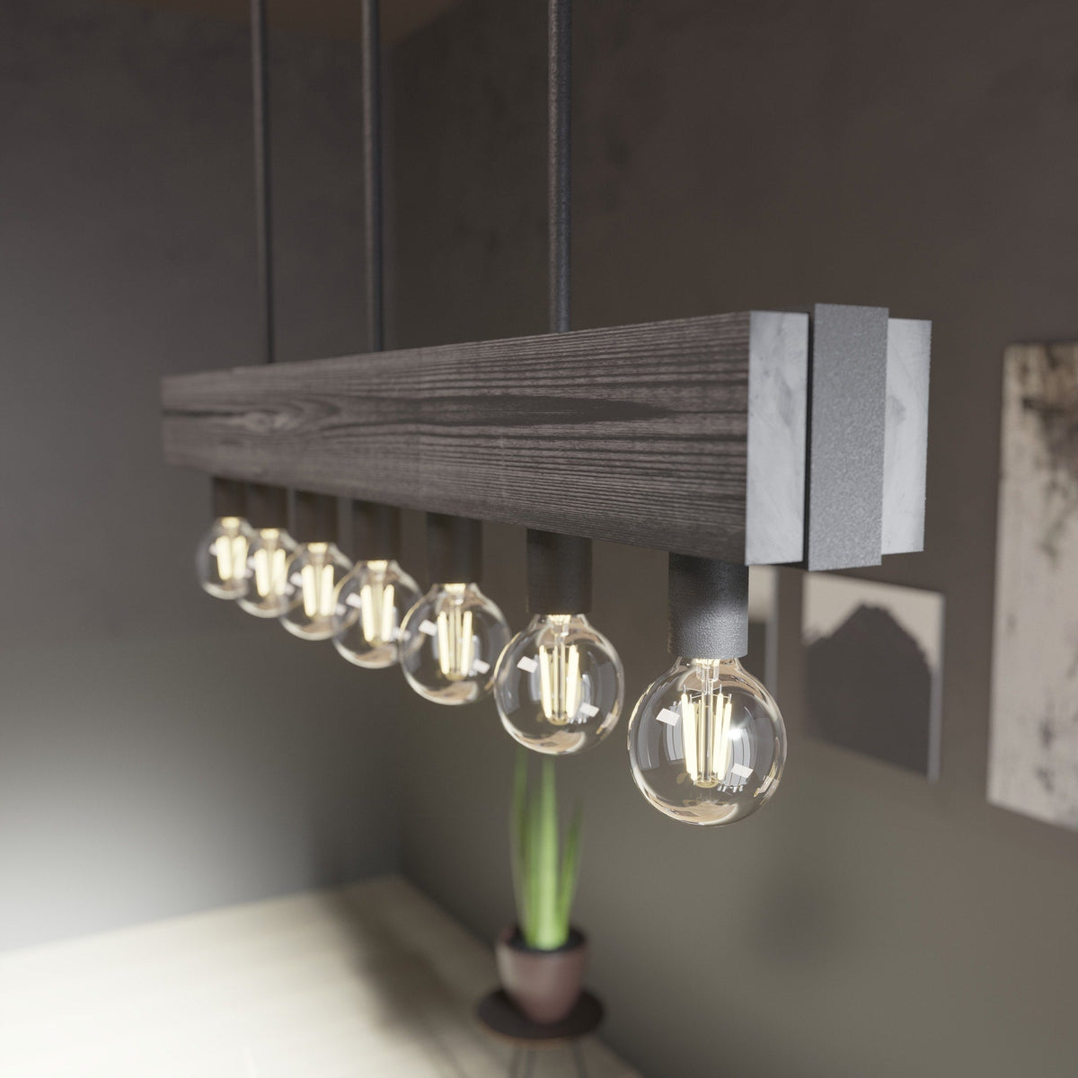 Hunter Donelson 7-Light Matte Black Transitional Led Chandelier