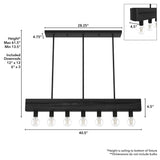 Hunter Donelson 7-Light Matte Black Transitional Led Chandelier