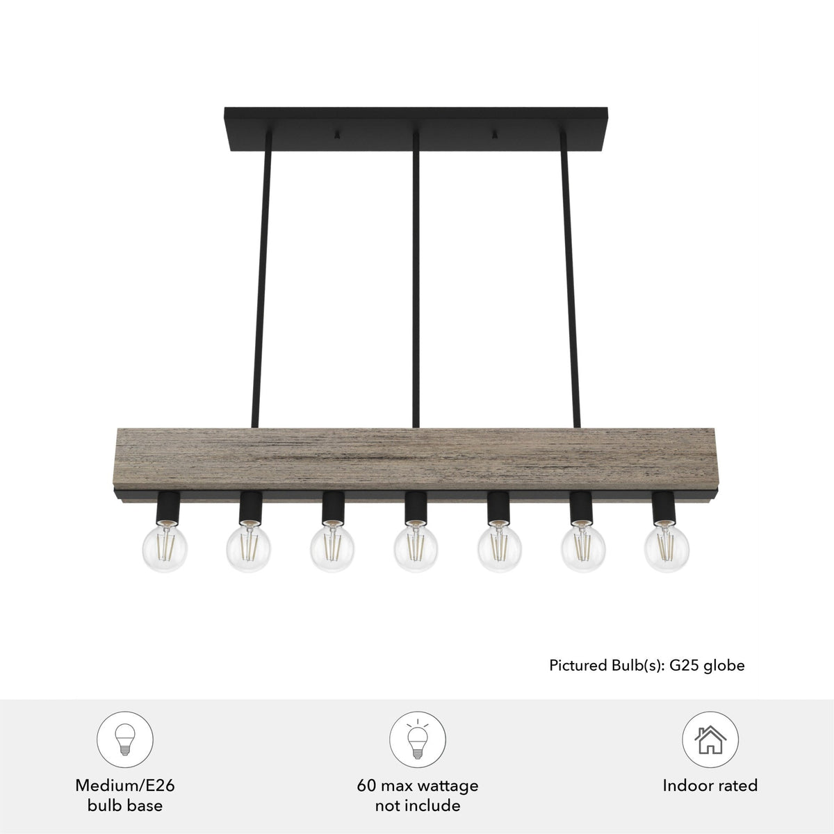 Hunter Donelson 7-Light Matte Brown Transitional Led Chandelier