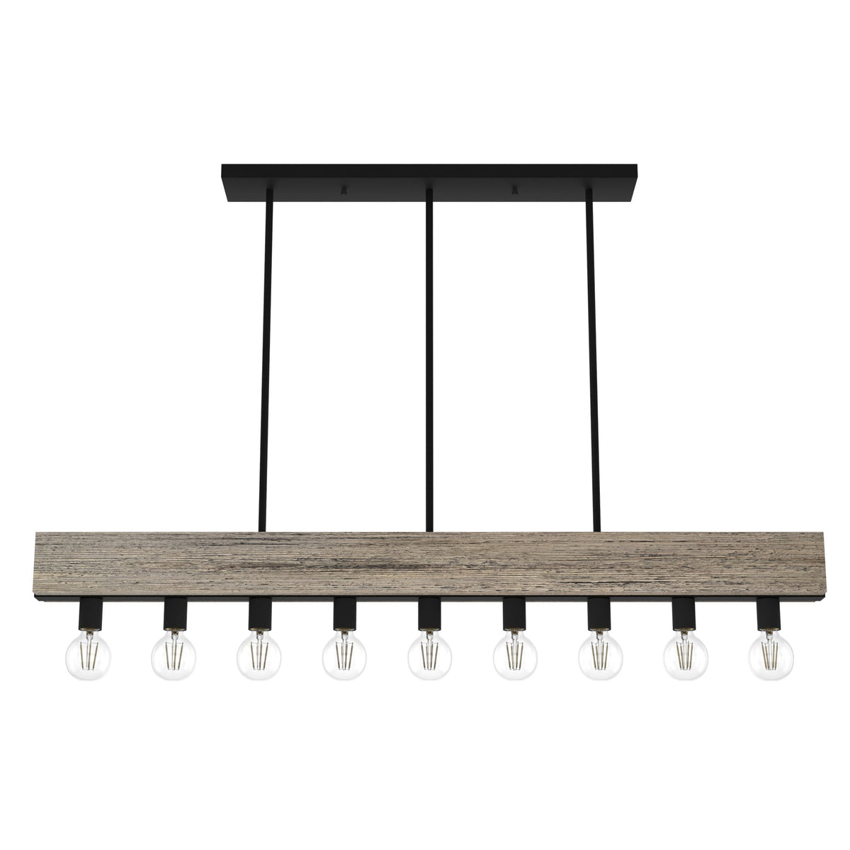 Hunter Donelson 9-Light Matte Brown Transitional Led WoodChandelier