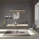 Hunter Donelson 9-Light Matte Brown Transitional Led WoodChandelier