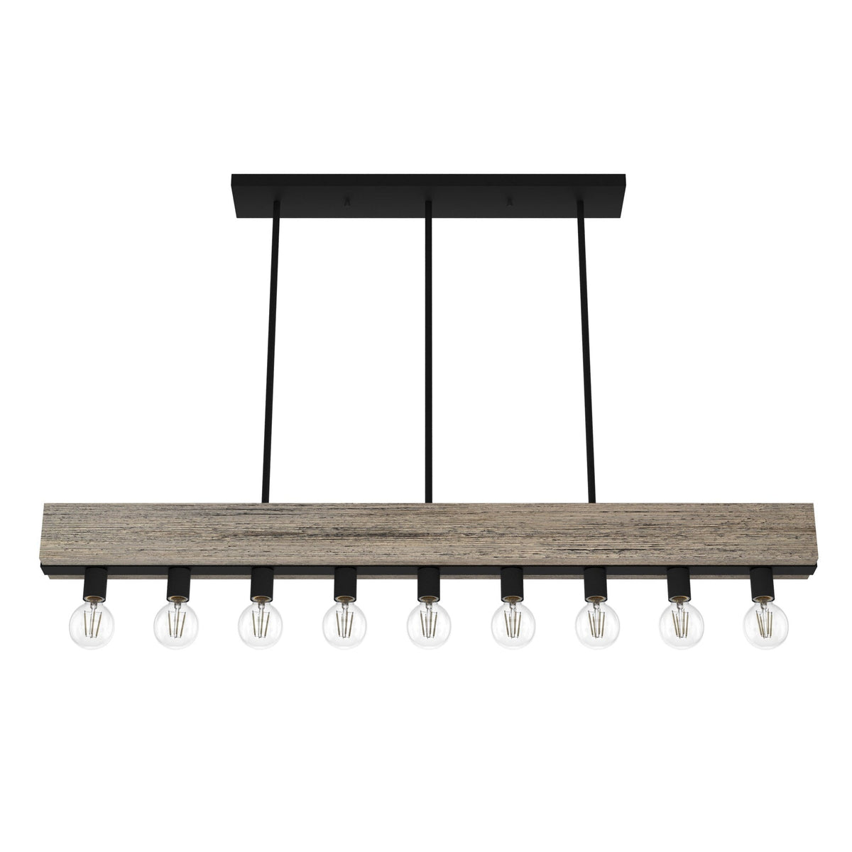Hunter Donelson 9-Light Matte Brown Transitional Led WoodChandelier