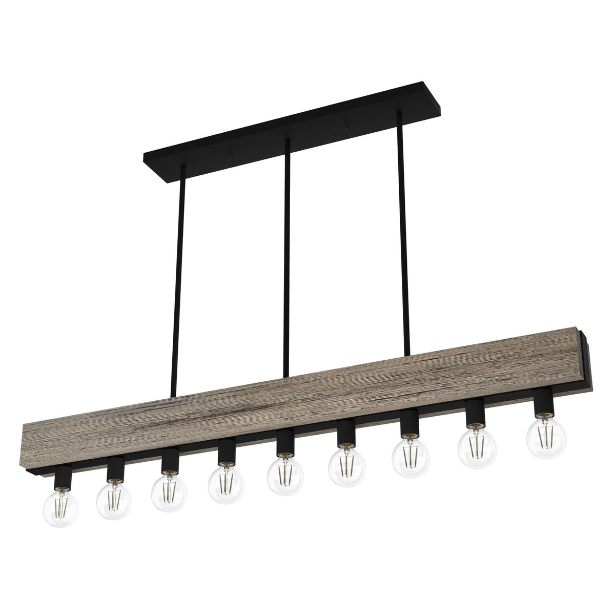 Hunter Donelson 9-Light Matte Brown Transitional Led WoodChandelier