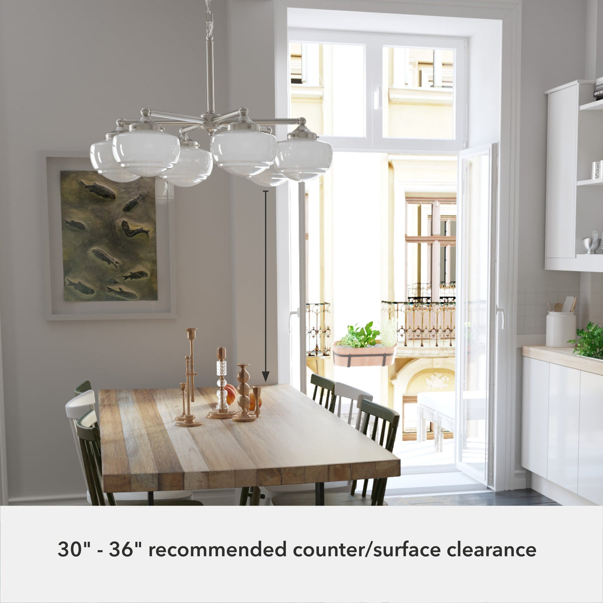 Hunter Saddle Creek 6-Light Brushed Nickel Transitional Led Chandelier
