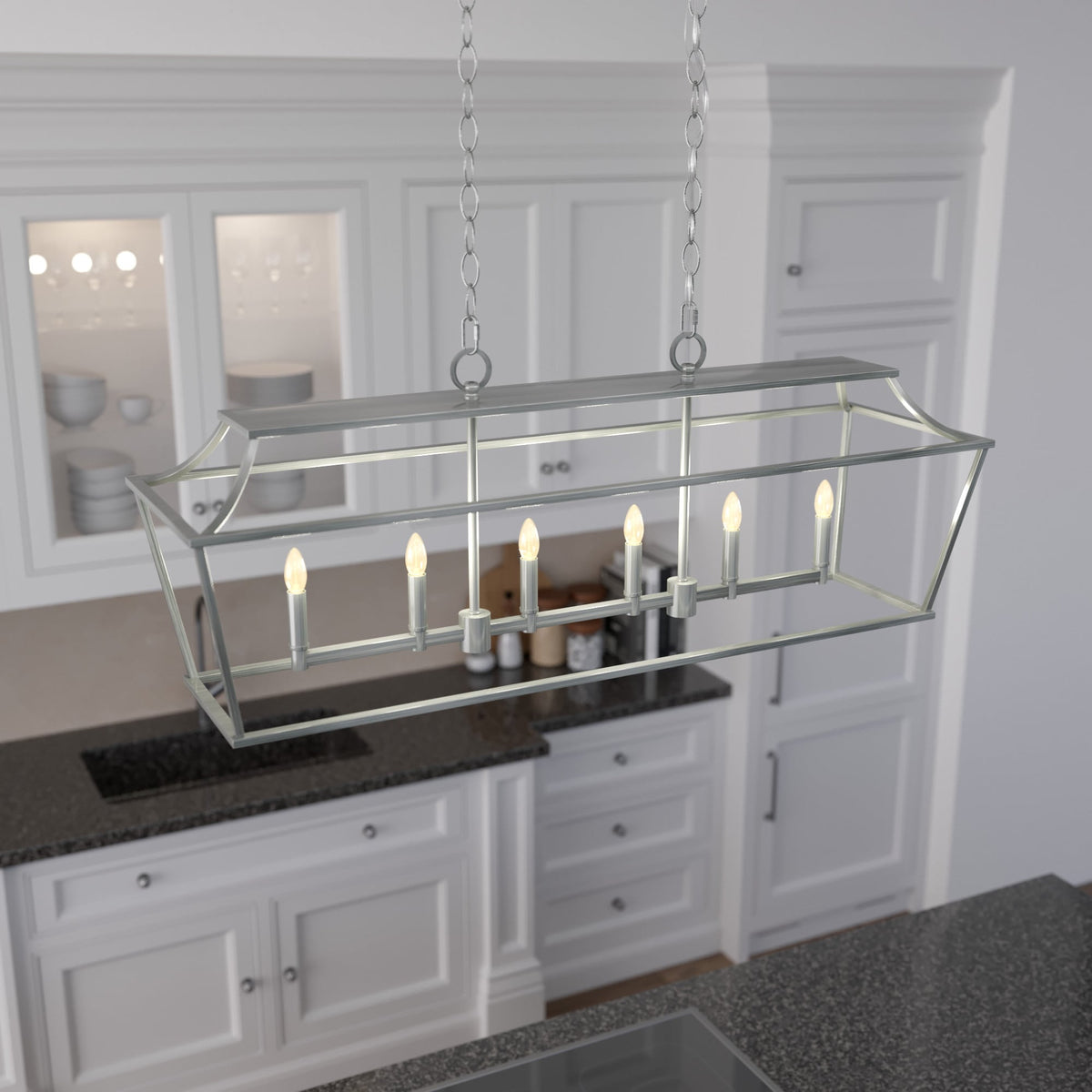 Hunter Laurel Ridge 6-Light Brushed Nickel Traditional Led Chandelier