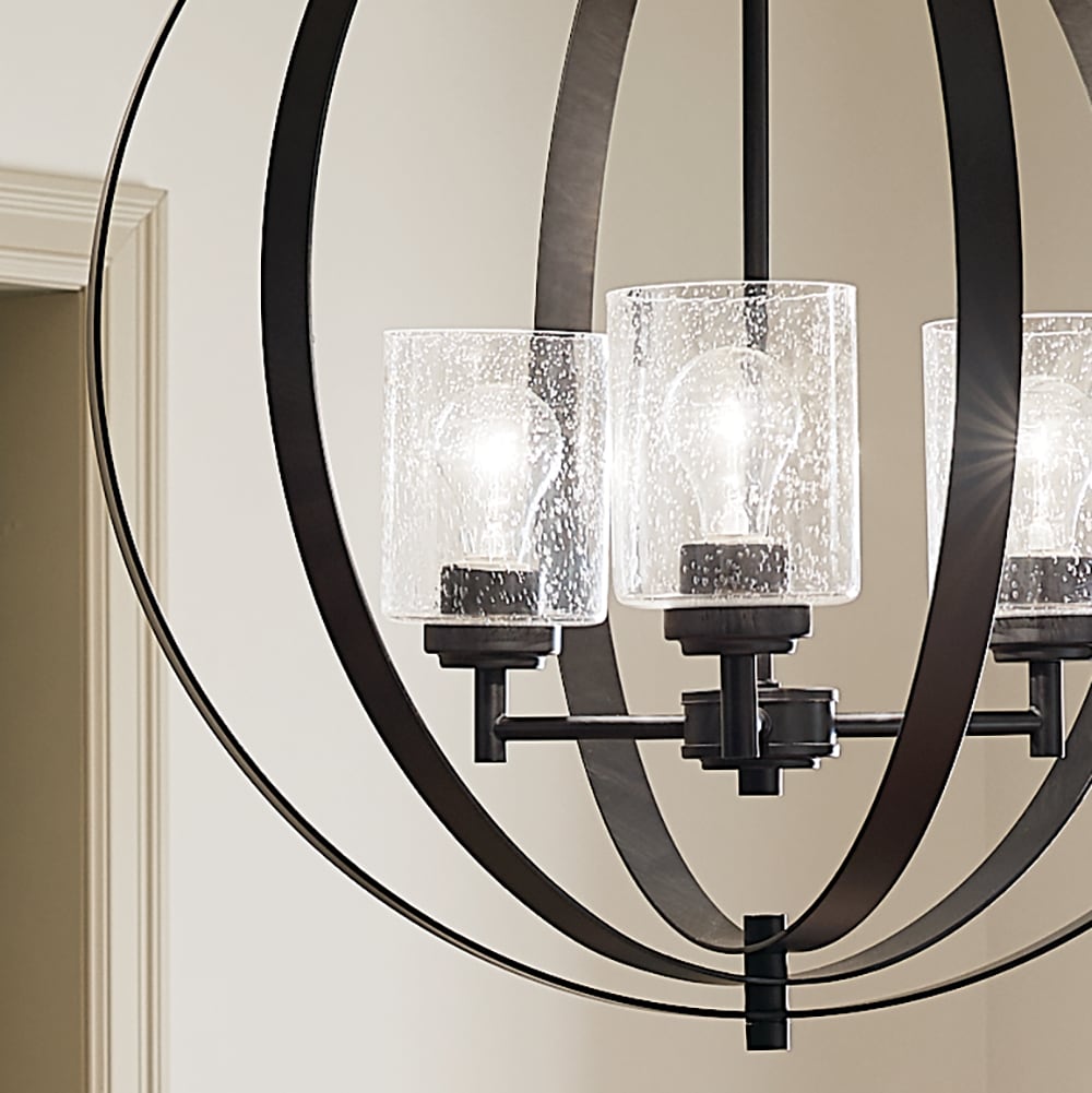 Kichler Winslow 3-Light Black Modern/Contemporary Cage Chandelier