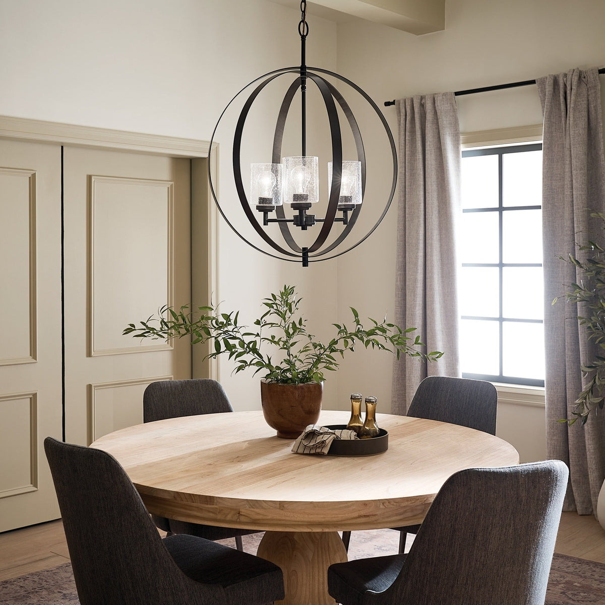 Kichler Winslow 3-Light Black Modern/Contemporary Cage Chandelier
