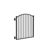 Freedom Easton 4-ft H x 4-ft W Black Aluminum Spaced Picket Flat-top Decorative Fence Gate