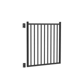 Freedom Easton 4-ft H x 4-ft W Black Aluminum Spaced Picket Flat-top Decorative Fence Gate