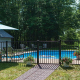 Freedom Easton 4-ft H x 4-ft W Black Aluminum Spaced Picket Flat-top Decorative Fence Gate