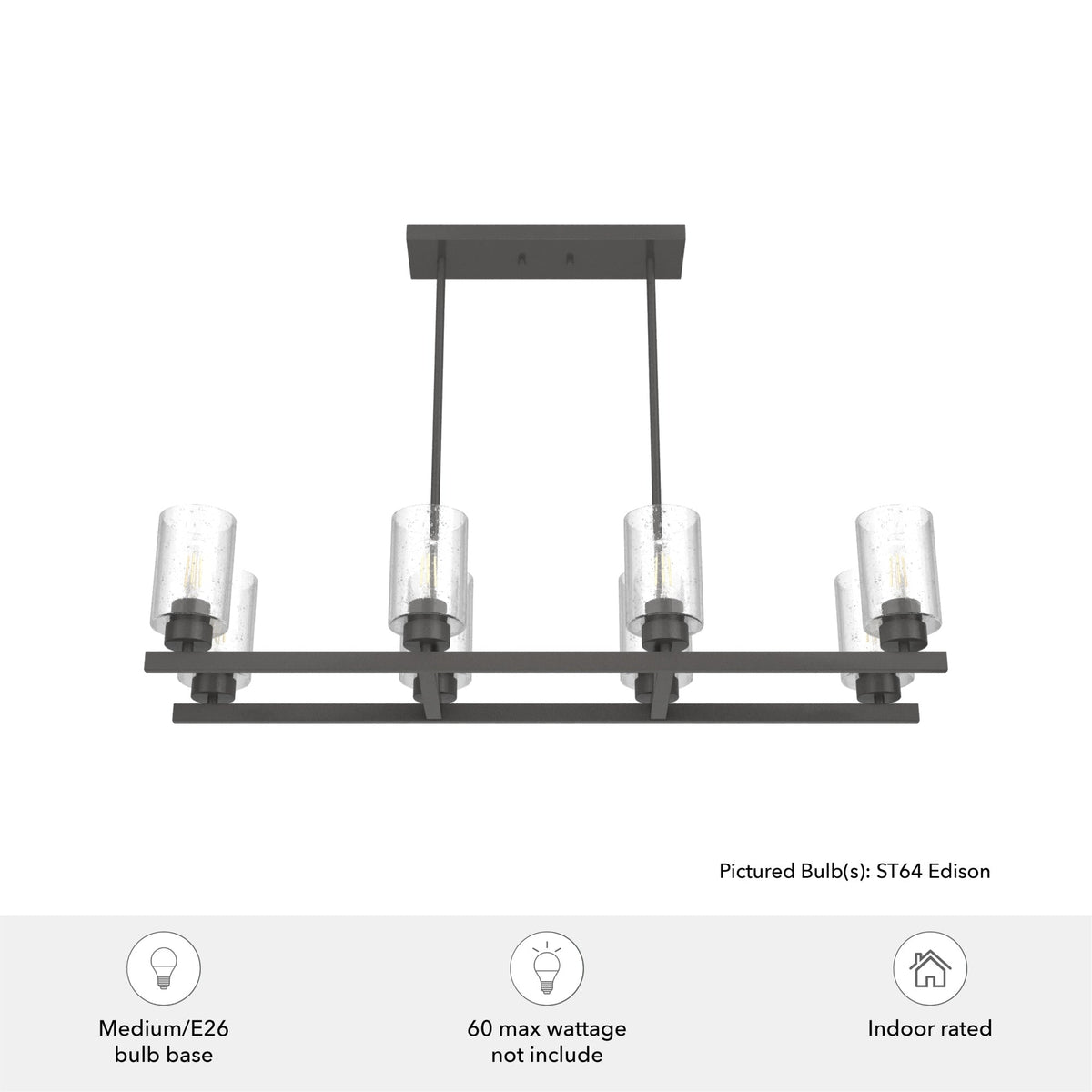 Hunter Hartland 8-Light Matte Bronze Farmhouse Led Chandelier