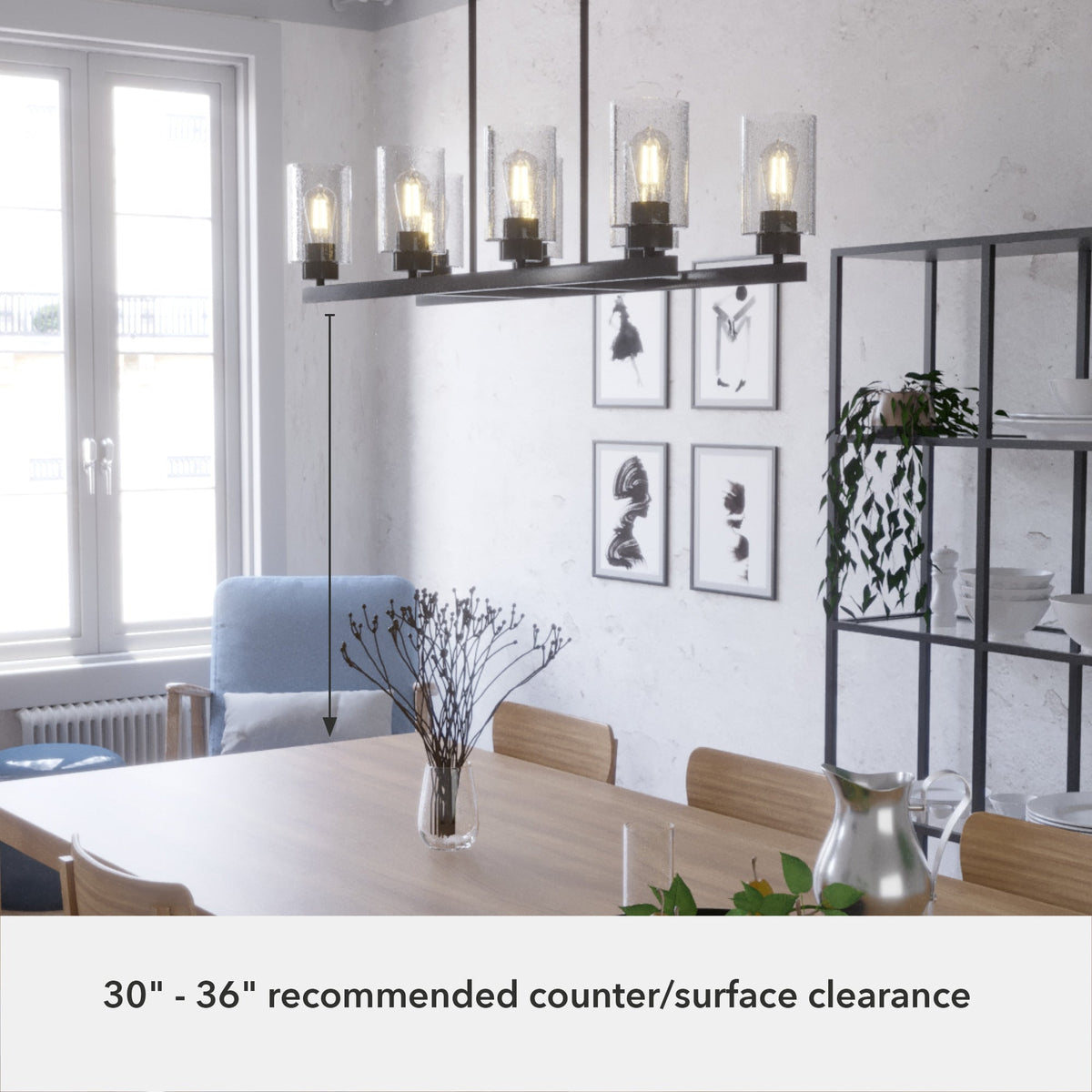 Hunter Hartland 8-Light Matte Bronze Farmhouse Led Chandelier