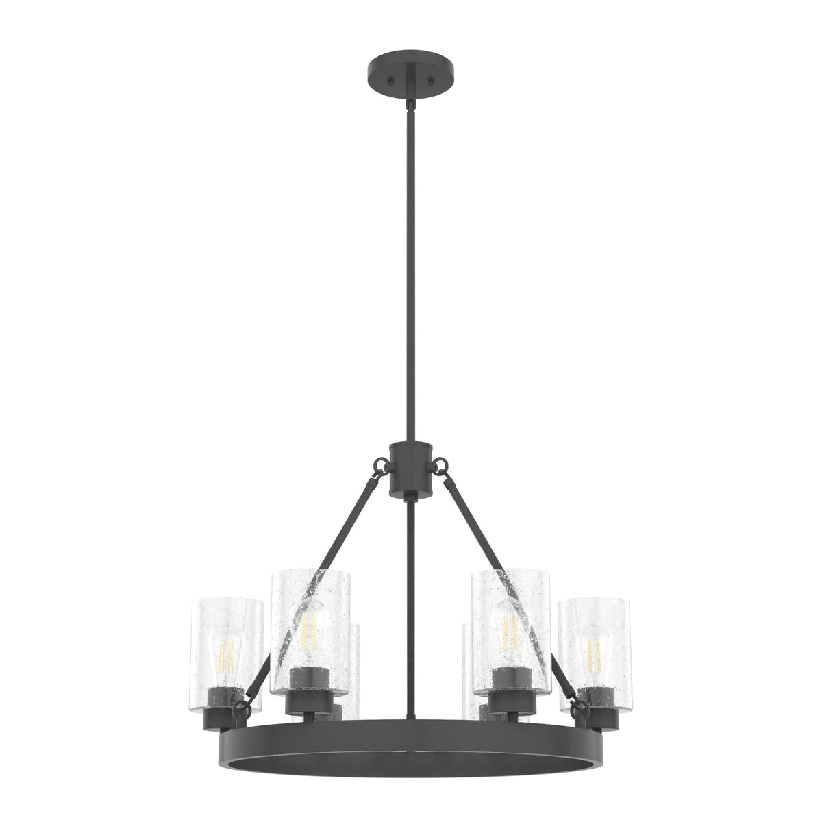 Hunter Hartland 6-Light Matte Bronze Farmhouse Led Chandelier