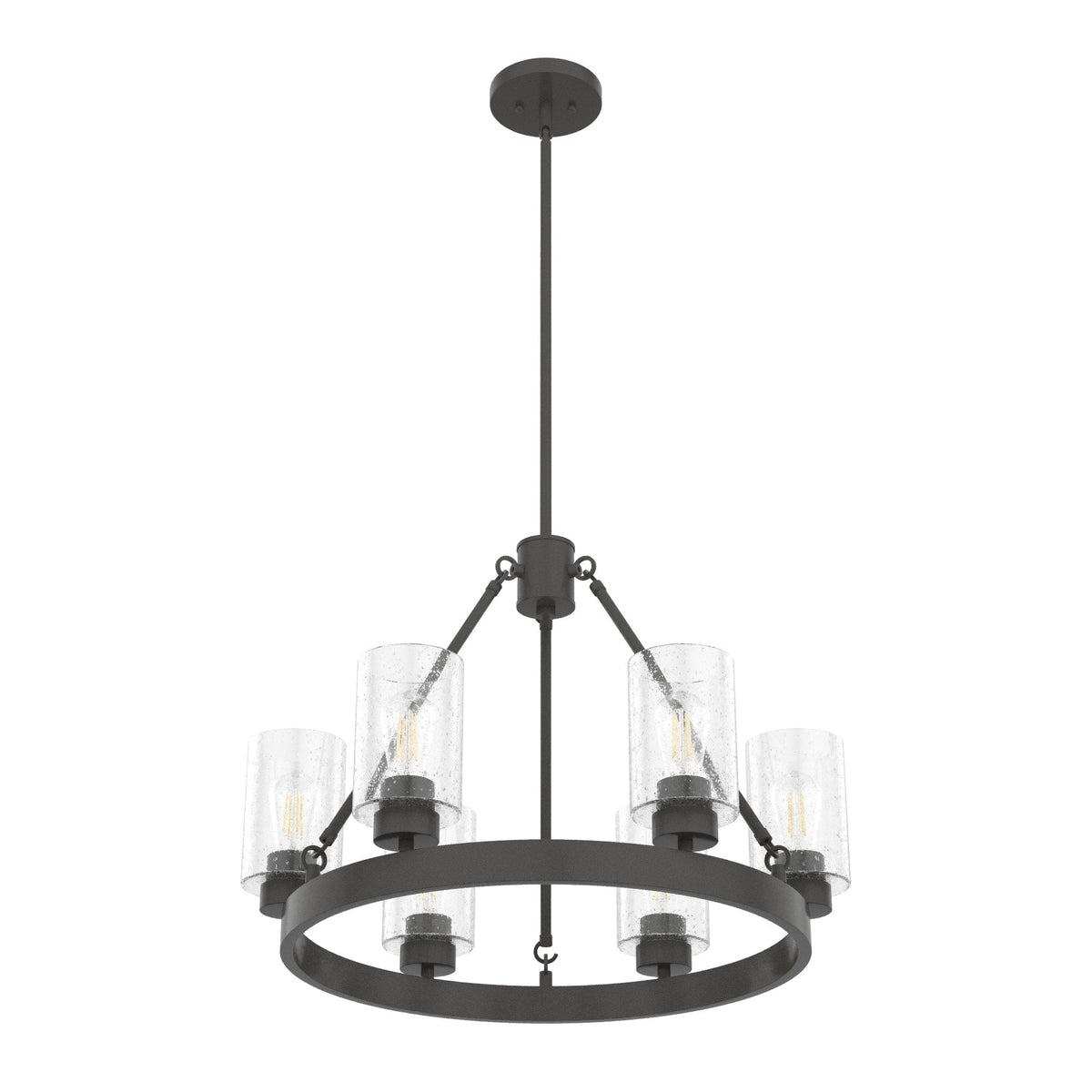 Hunter Hartland 6-Light Matte Bronze Farmhouse Led Chandelier