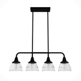 Hunter Cypress Grove 4-Light Matte Black Transitional Led Crystal Chandelier