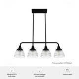 Hunter Cypress Grove 4-Light Matte Black Transitional Led Crystal Chandelier
