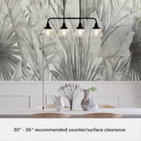 Hunter Cypress Grove 4-Light Matte Black Transitional Led Crystal Chandelier
