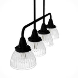 Hunter Cypress Grove 4-Light Matte Black Transitional Led Crystal Chandelier