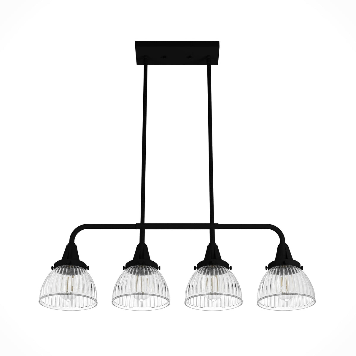 Hunter Cypress Grove 4-Light Matte Black Transitional Led Crystal Chandelier