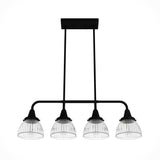 Hunter Cypress Grove 4-Light Matte Black Transitional Led Crystal Chandelier