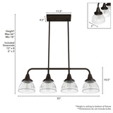 Hunter Cypress Grove 4-Light Matte Copper Transitional Led Crystal Chandelier