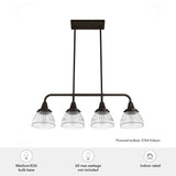Hunter Cypress Grove 4-Light Matte Copper Transitional Led Crystal Chandelier