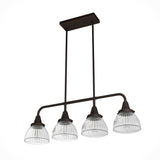 Hunter Cypress Grove 4-Light Matte Copper Transitional Led Crystal Chandelier
