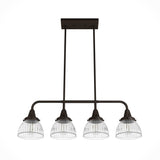 Hunter Cypress Grove 4-Light Matte Copper Transitional Led Crystal Chandelier